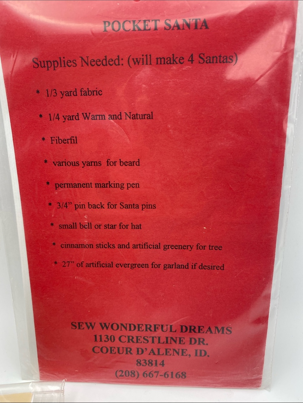 Santa Sewing Pattern (5) NWT - Picture 9 of 11